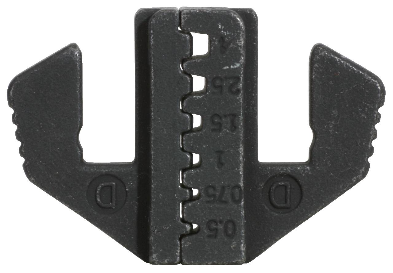 A black, symmetrical metal part with two hooks and a scale in the centre, displaying numbers from 0.5 to 2.5.