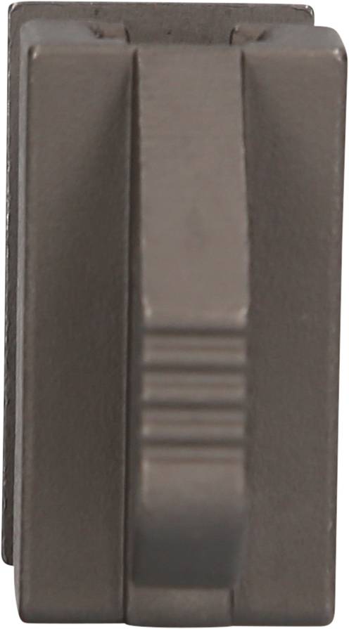 Metal hook in a minimalist, rectangular shape, matt brushed. Suitable for wall mounting, ideal for modern interior design.