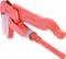 Red pipe wrench with lever and handle, for tightening or loosening pipes or bolts, industrial application.