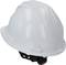 A white hard hat for protection during construction work.