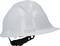 White safety helmet, side view, showing protective equipment for construction work or industrial applications.