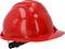 A red safety helmet, indicating safety on construction sites.