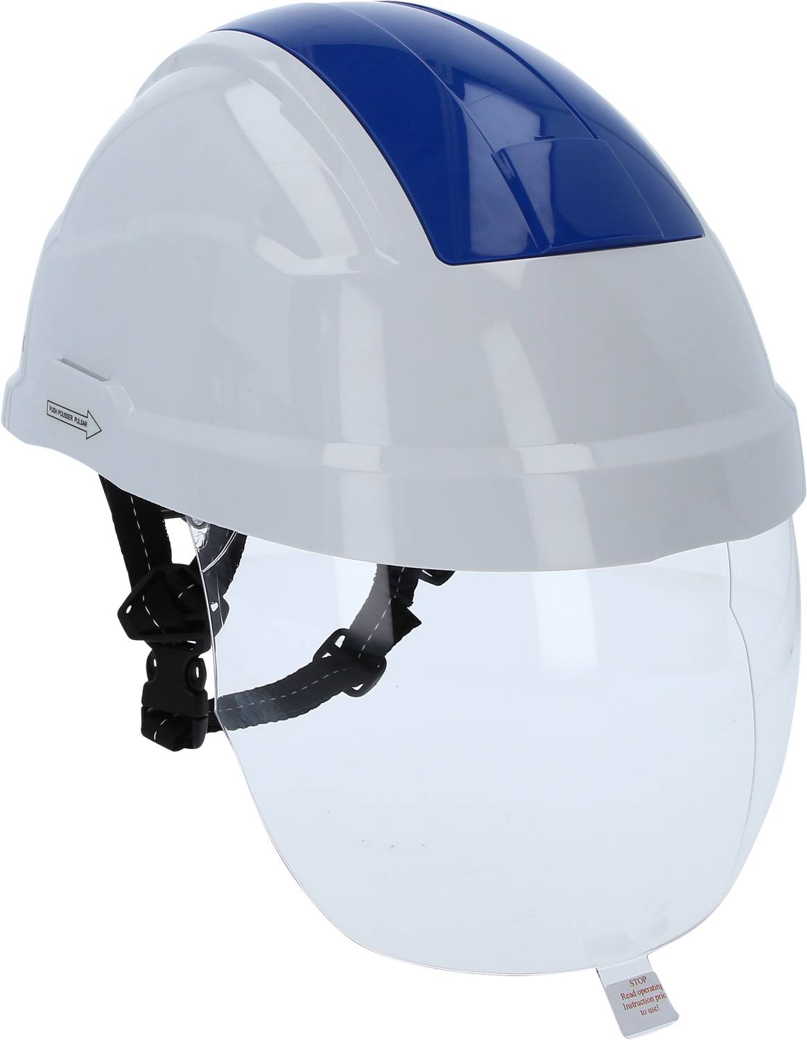 Work safety helmet with face shield, blue KS Tools 117.0135