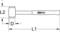 Diagram of a hammer by KS Tools with labels for dimensions: Overall width (L2), Handle width (L1), and Head width (D).