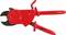Brightly illuminating red cable cutters insulated for 1000V, with two handles and robust blades. Ideal for electrical work.