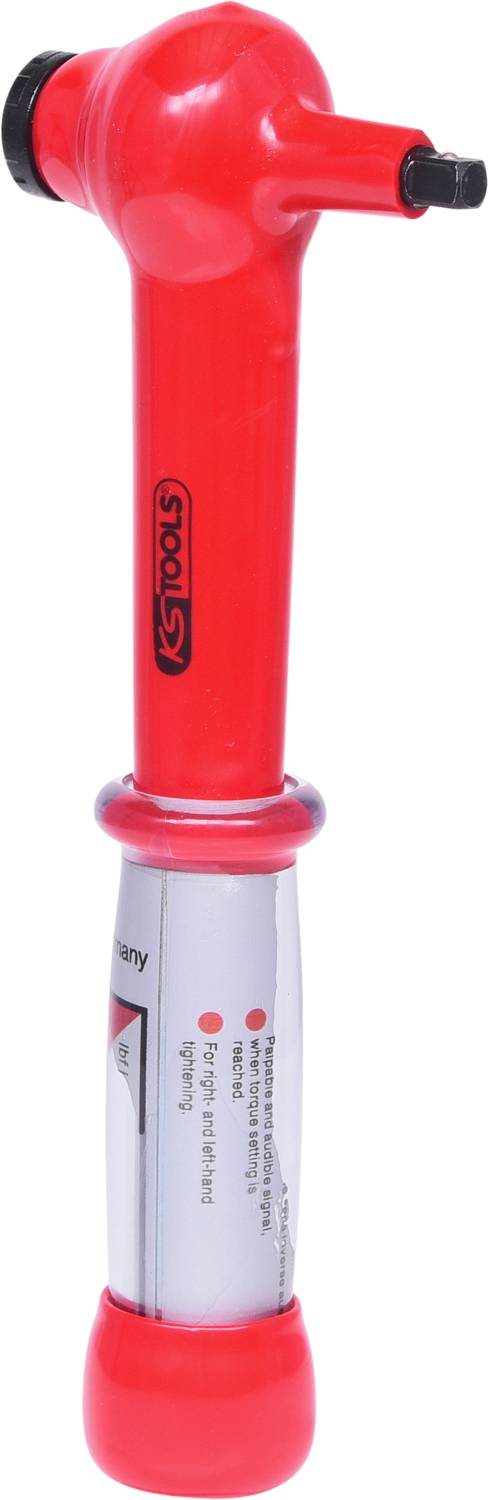 A red portable tyre inflator with a silver central section and 'KS Tools' printed on it.