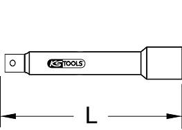 'KS Tools' extension bar for socket wrench with square drive on the left and octagonal end on the right.