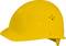 Yellow safety helmet viewed from the side.