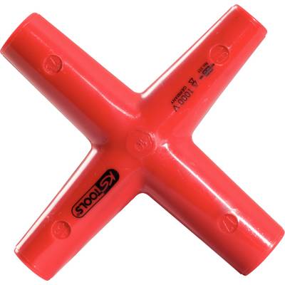 A red, cross-shaped plastic tool with handles on each side. Inscription: 'KS Tools'.