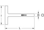 T-grip socket wrench with protective insulation, 17x17 200mm