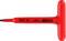 Red screwdriver with T-handle. Inscription: 'TX27', '1000 V', 'KS TOOLS'. Suitable for work under voltage up to 1000 volts.