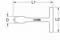 'T-shaped tool in technical drawing. Dimensions: D, L1, L2 specified. Centrally branded with logo. Usage unclear.'