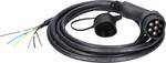 Efuturo straight charging cable, open end on type 2 plug for connection to a Wallbox, 3 phases, up to 11 kW, 16 A, 400 V, Mode 3, 5 meter