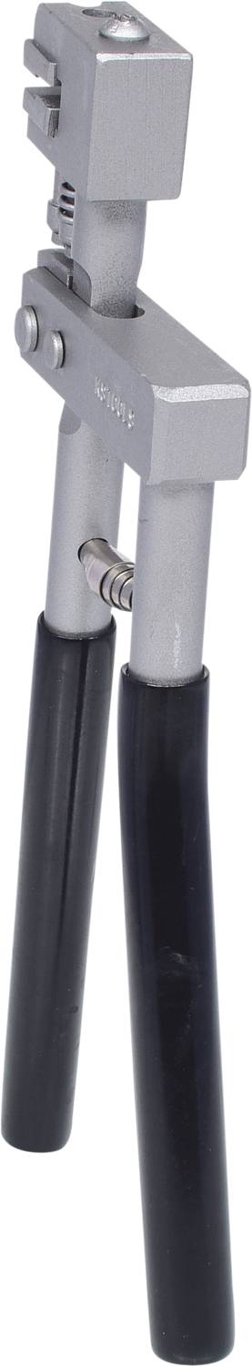 'Metallic cable cutting tool with two black handles and a sharp blade, suitable for precise wire cutting.'
