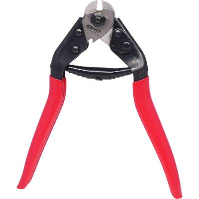 Side cutters with red handles, suitable for cutting wire or small metal rods.