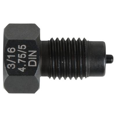 A hexagonal metal locking screw with the inscription '3/16 4.75/5 DIN'. It has a threaded section and a small cylindrical end.