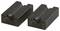 Two metal blocks with machined grooves and engravings '3/16' and 'BACK 4.75mm', presumably parts of a mechanical system.