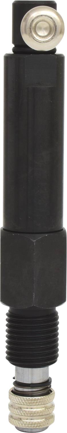 A cylindrical black machine component with silver fastening elements, likely a hydraulic or pneumatic damper.