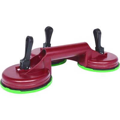 Red double suction cup with black handle, suitable for carrying smooth surfaces such as glass or metal.