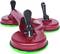 'Red triple-suction cup with green rubber edges, ideal for securely lifting or moving smooth surfaces.'