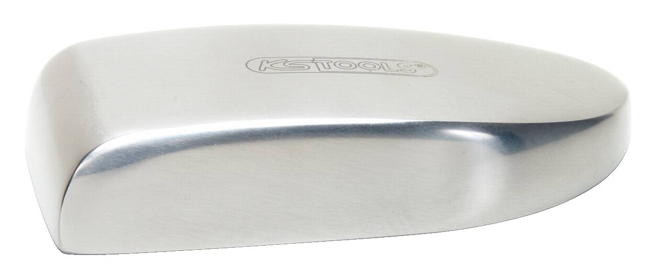 Silver alloy wheel cleaner with an ergonomic design. Shiny, smooth surface, suitable for cleaning wheel rims.