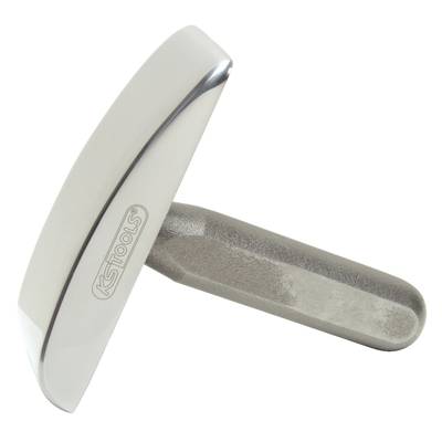 Silver ice scraper with handle, marked with 'KS Tools', for removing ice from vehicle windscreens.