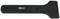 A black plastic scraper with a hole for hanging and a wide, flat scraping head. Brand logo on the handle.