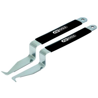 Two silver hooks with black handles by the brand KS Tools, likely suitable for removing clips or similar fastenings.