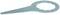 A flat, metallic spanner with a star-shaped opening and long handle, likely designed for specialised nuts or bolts.