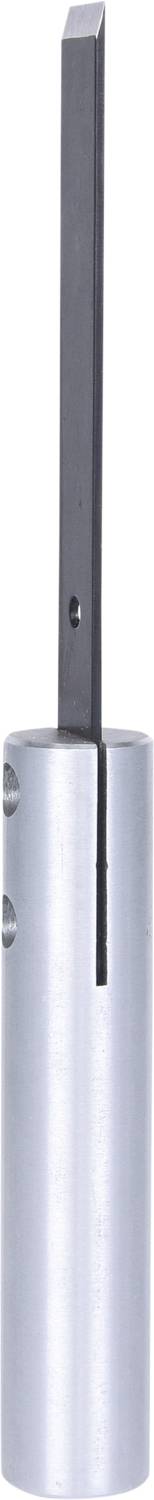 A silver metal tool with a long, narrow handle and a cylindrical grip, likely used for precise craftwork.
