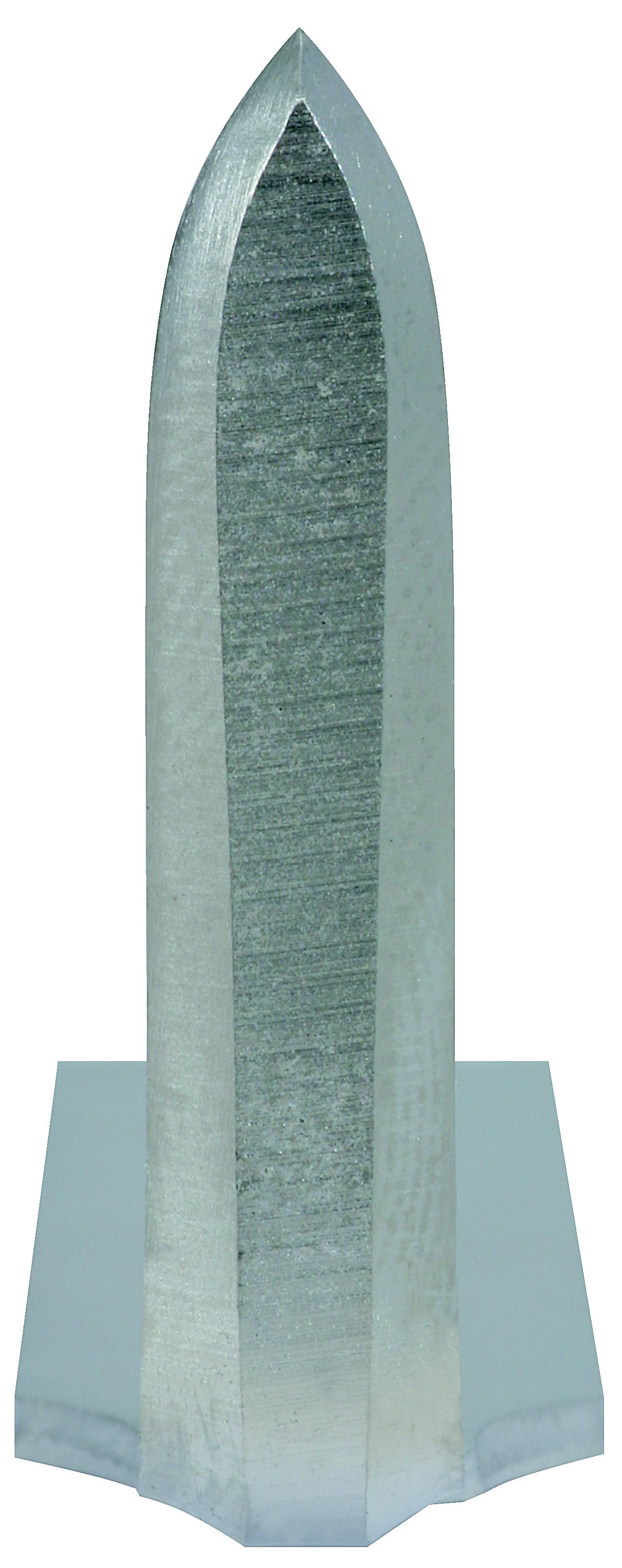 A silver, tapering obelisk on a rectangular plinth, symbolising strength and permanence.