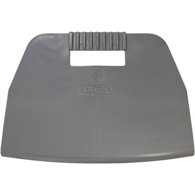 Grey plastic cover with handle, logo, and engraving. Used as protection or cover in working environments.
