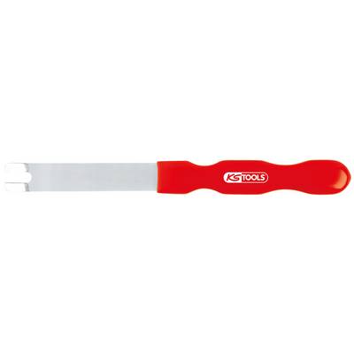 Red plastic tool with metal tip, suitable for removing trim. 'KS Tools' brand name on the handle side.