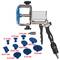 Pictured is a pneumatic hand tool with various blue attachments and accessories, suitable for industrial applications.