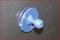 Blue suction cup on a black surface, secured by vacuum pressure.