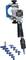 A blue and silver pneumatic dent lifter with multiple blue attachments for removing dents from vehicle bodywork.