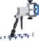 A body damage repair tool with accessories for dent removal. Contains a handle, removable head, and various attachments.