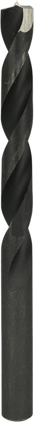 Black spiral drill bit with two cutting edges, used for drilling in metal or wood.
