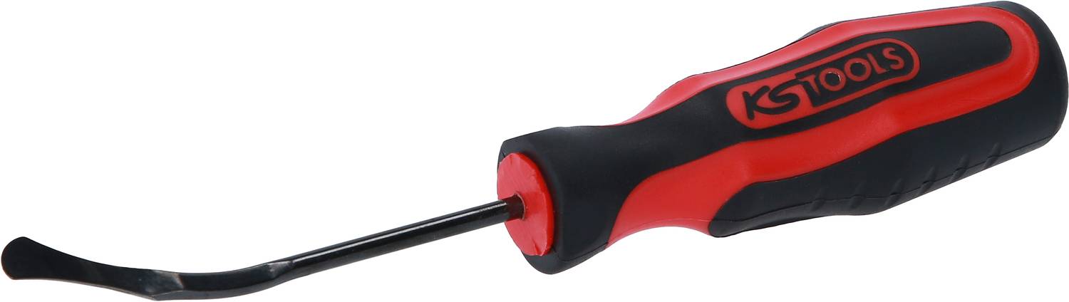 Screwdriver with red and black handle, suitable for repair work and DIY tools.