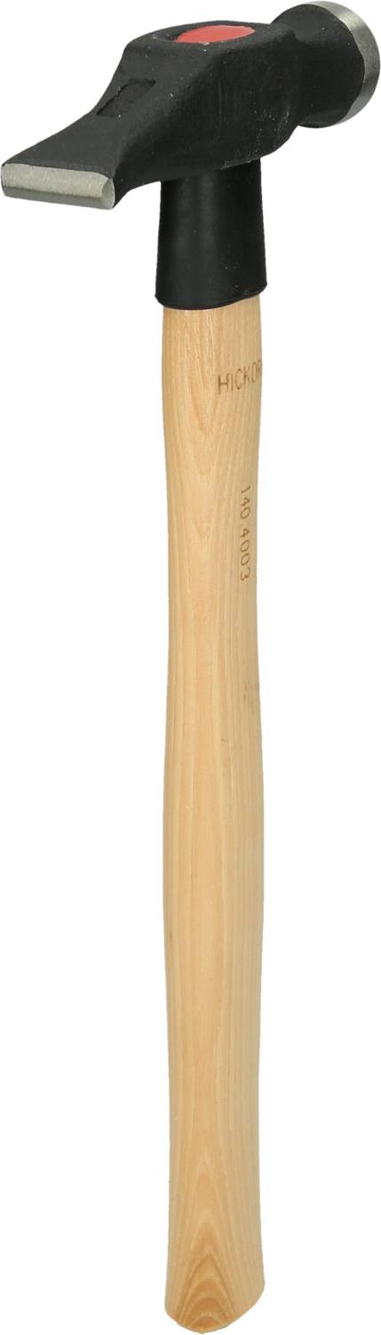 A hammer with a wooden handle and black head, suitable for DIY and craft work.