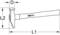 Drawing of a hammer with labels L1, L2, and D for dimensions. KStools logo on the handle.