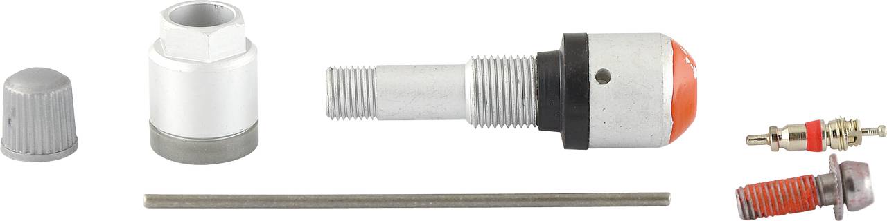 Spare parts for a bicycle pump, including a sealing cap, a valve, a tube adapter and a screwdriver attachment.