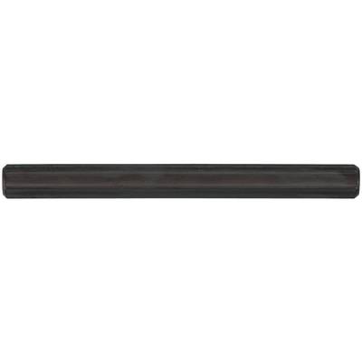 A dark grey, cylindrical metal tube that is horizontally positioned. It is smooth and uniformly shaped.