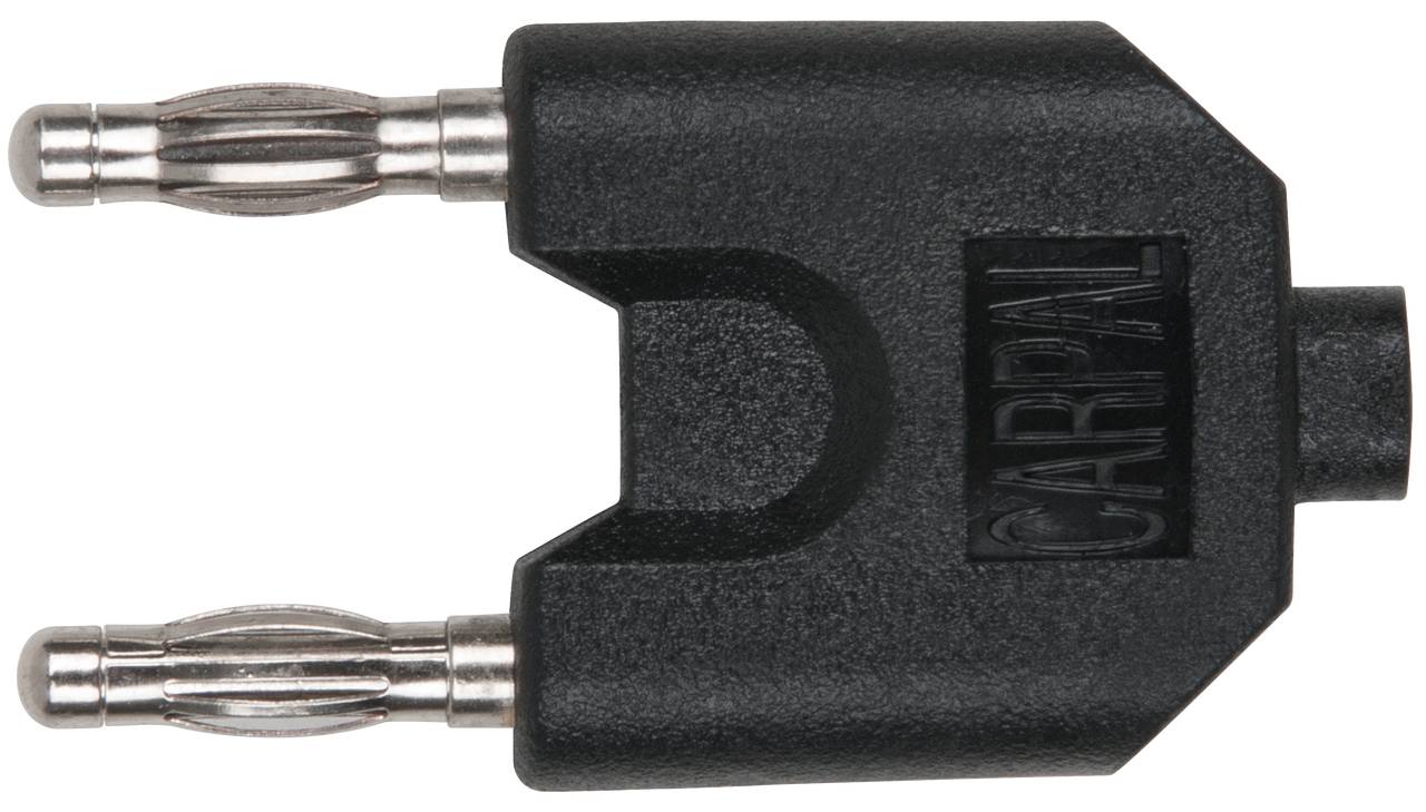 A black adapter with two metal pins, labelled 'CARPAL'.