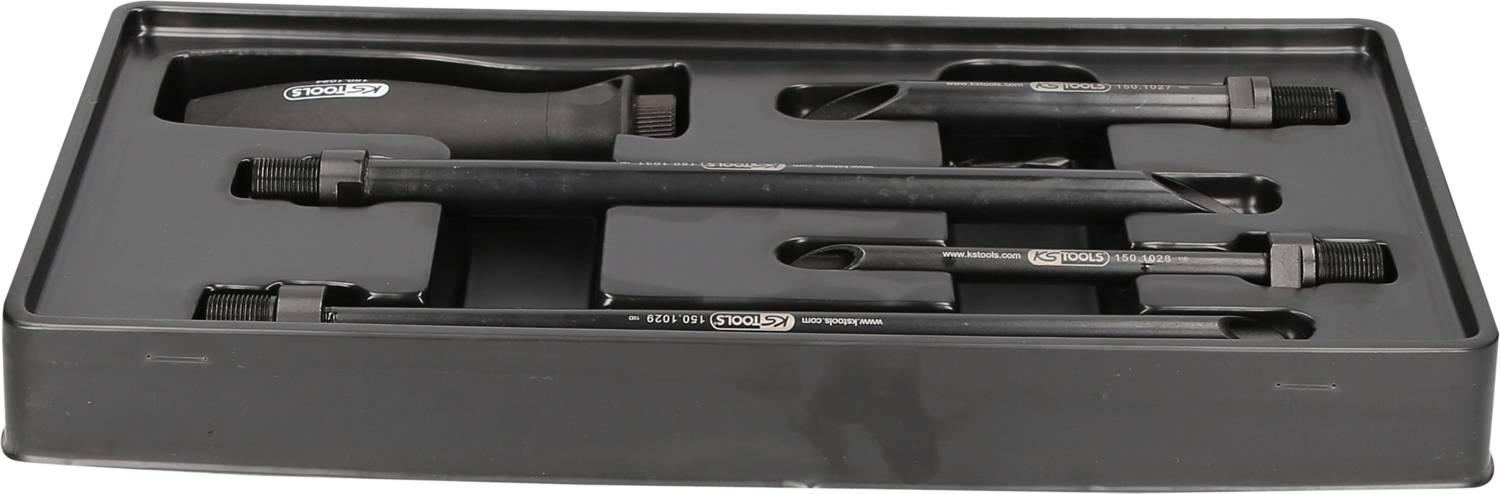 'RODAC tool set in black case with various tools for vehicle repair, including rods and clips.'