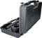 Tool case in black with an open lid, showing various metal tools inside, suitable for mechanical work.