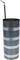 A cylindrical metal container with a long handle at the top. The container has horizontal stripes and a well-worn appearance.