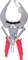 A metal pair of pliers with red handles and an open spring in the middle. Ideal for gripping or grasping objects.