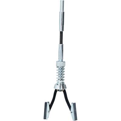 A robotic gripper with metal clips and a spring mechanism, designed for precise gripping and holding of small objects.