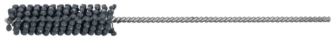 A cylindrical wire brush on a metal rod, typically used for cleaning pipes or confined spaces.